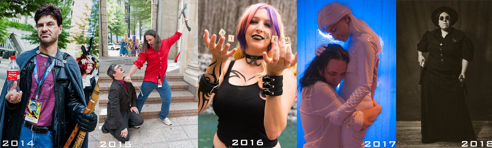 Banner of photos from past DragonCon cosplay shoots