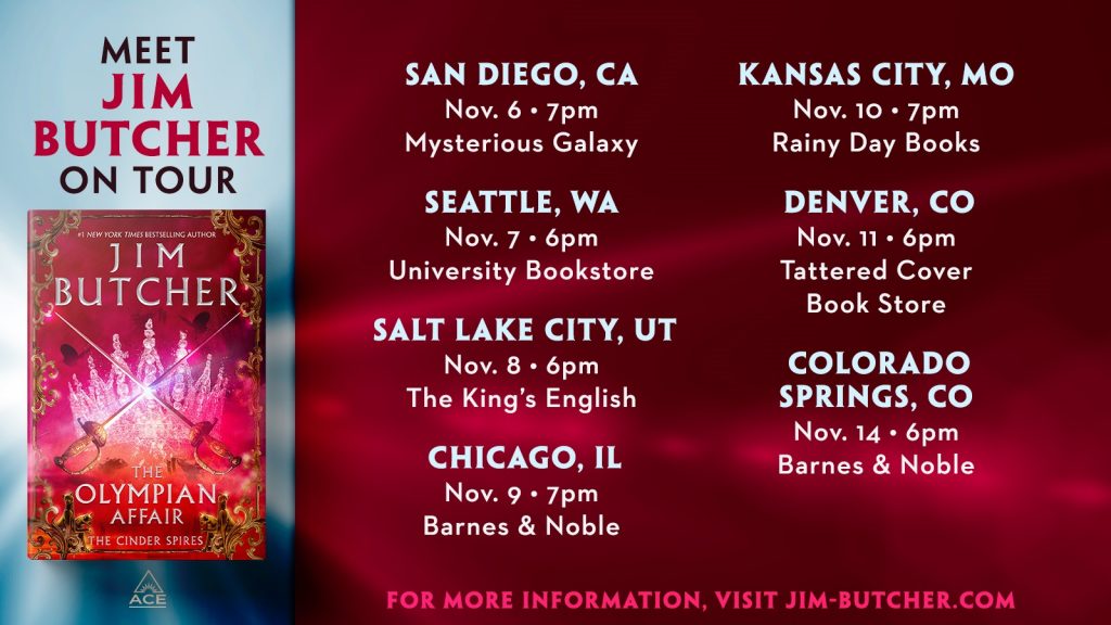 Poster announcing Jim's book tour in November. Details are in the body of the post. 